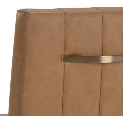 Wilbur Barstool Milliken Cognac Faux Leather - LOOMLAN - SUNPAN - Bar Stools