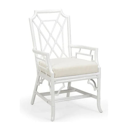 Wild Palm Rattan Frame White Armchair - LOOMLAN - Wildwood - Club Chairs