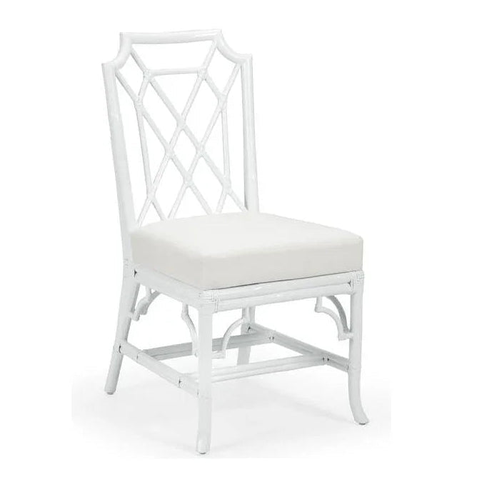 Wild Palm Rattan Frame White Side Chair - LOOMLAN - Wildwood - Dining Chairs