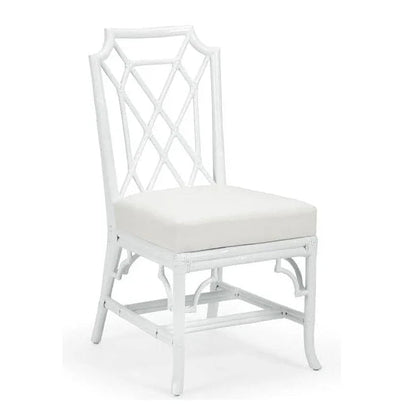 Wild Palm Rattan Frame White Side Chair - LOOMLAN - Wildwood - Dining Chairs