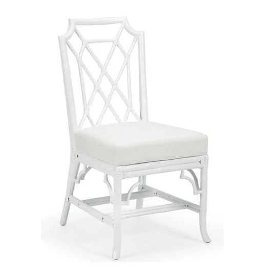 Wild Palm Rattan Frame White Side Chair - LOOMLAN - Wildwood - Dining Chairs