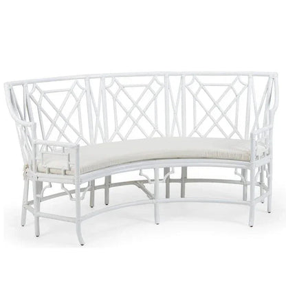 Wild Palm Rattan Framed Curved Settee - LOOMLAN - Wildwood - Bedroom Benches