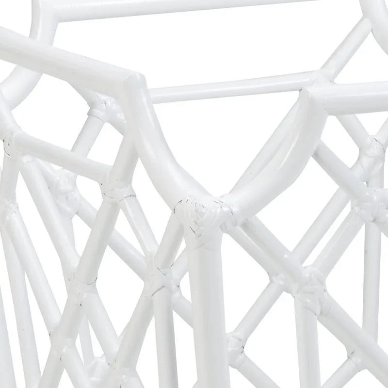 Wild Palm Rattan Framed White Planter - LOOMLAN - Wildwood - Planters