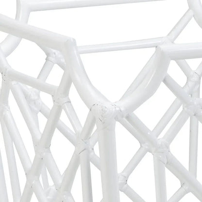 Wild Palm Rattan Framed White Planter - LOOMLAN - Wildwood - Planters