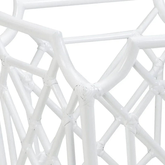 Wild Palm Rattan Framed White Planter - LOOMLAN - Wildwood - Planters