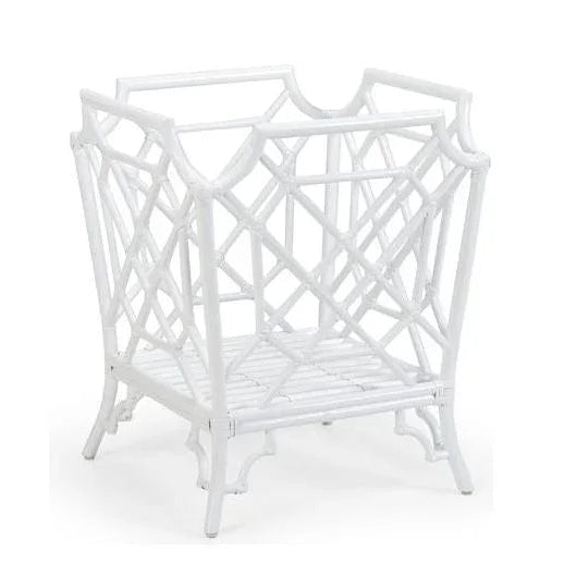 Wild Palm Rattan Framed White Planter - LOOMLAN - Wildwood - Planters