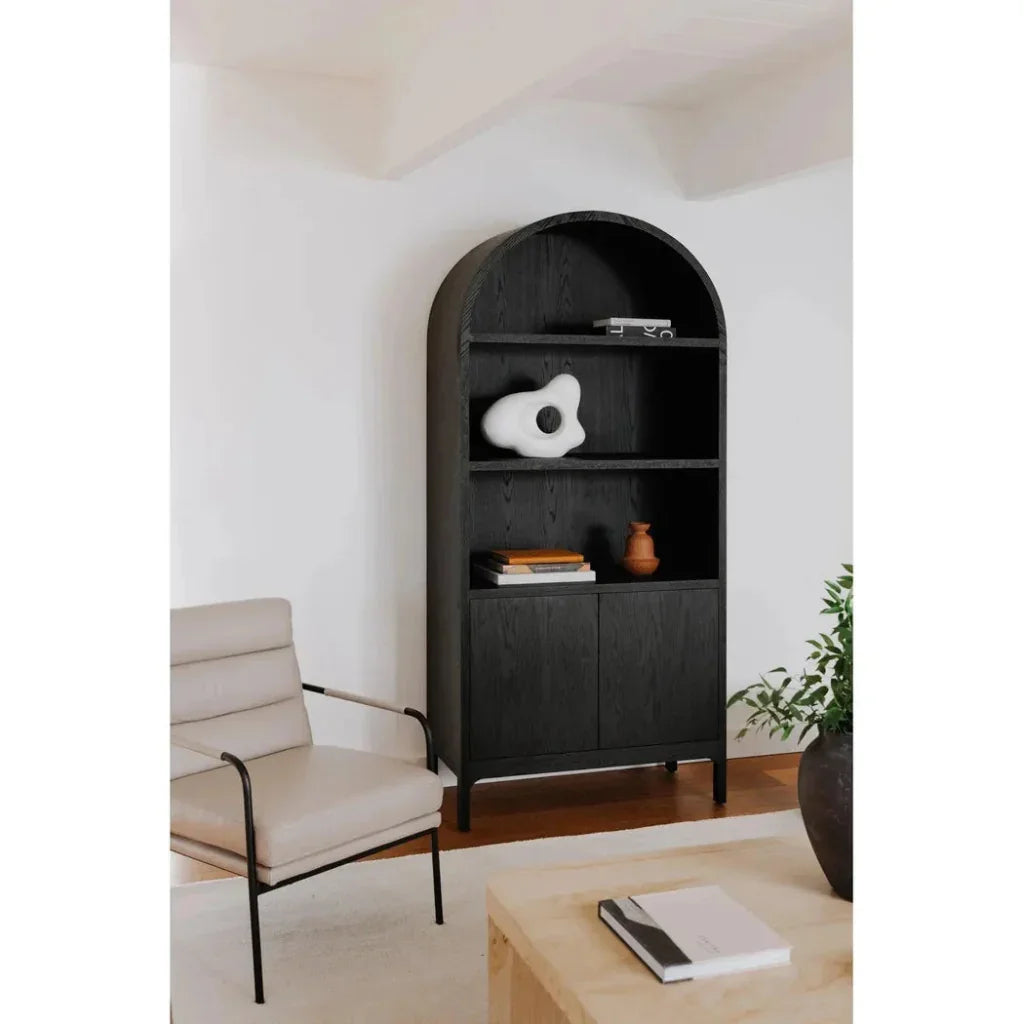Wilde Wood Black Display Cabinet - LOOMLAN - Moe's Home - Bookcases