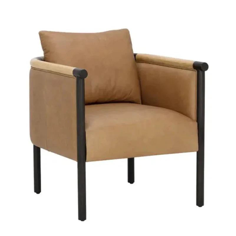 Wilder Leather Two - Tone Armrests Lounge Chair - LOOMLAN - SUNPAN - Accent Chairs