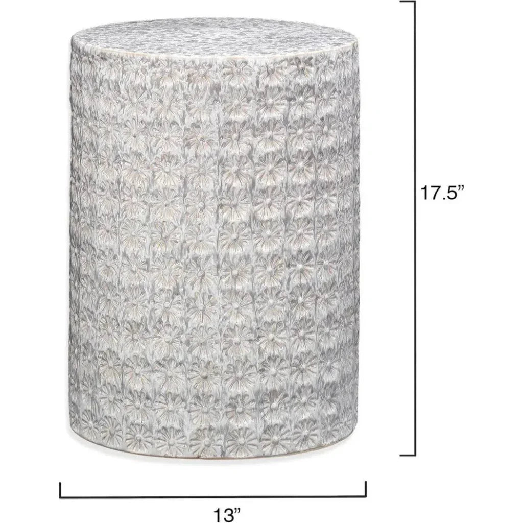 Wildflower Round Ceramic Side Table