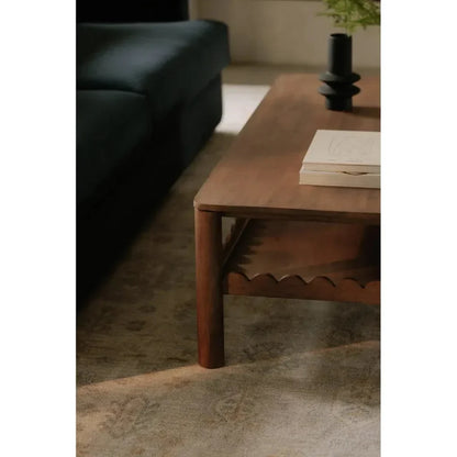 Wiley Wood Brown Rectangular Coffee Table - LOOMLAN - Moe's Home - Coffee Tables