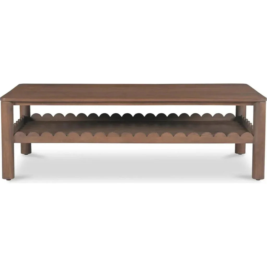 Wiley Wood Brown Rectangular Coffee Table - LOOMLAN - Moe's Home - Coffee Tables