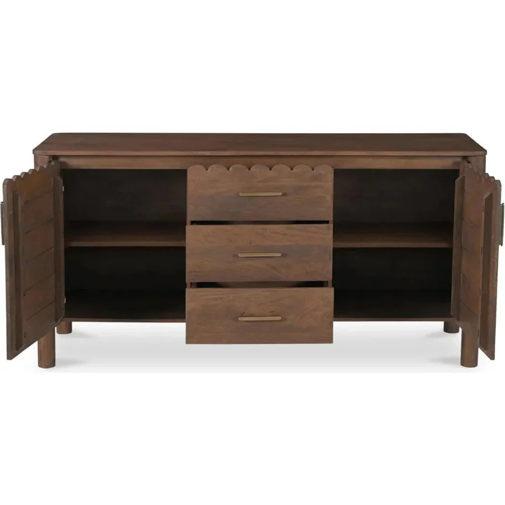 Wiley Wood Vintage Brown 3 Drawer Sideboard - LOOMLAN - Moe's Home - Sideboards