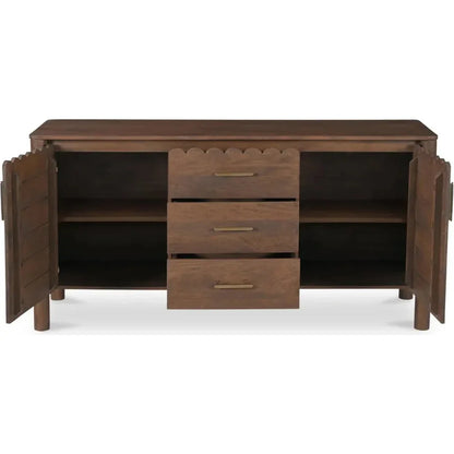 Wiley Wood Vintage Brown 3 Drawer Sideboard - LOOMLAN - Moe's Home - Sideboards
