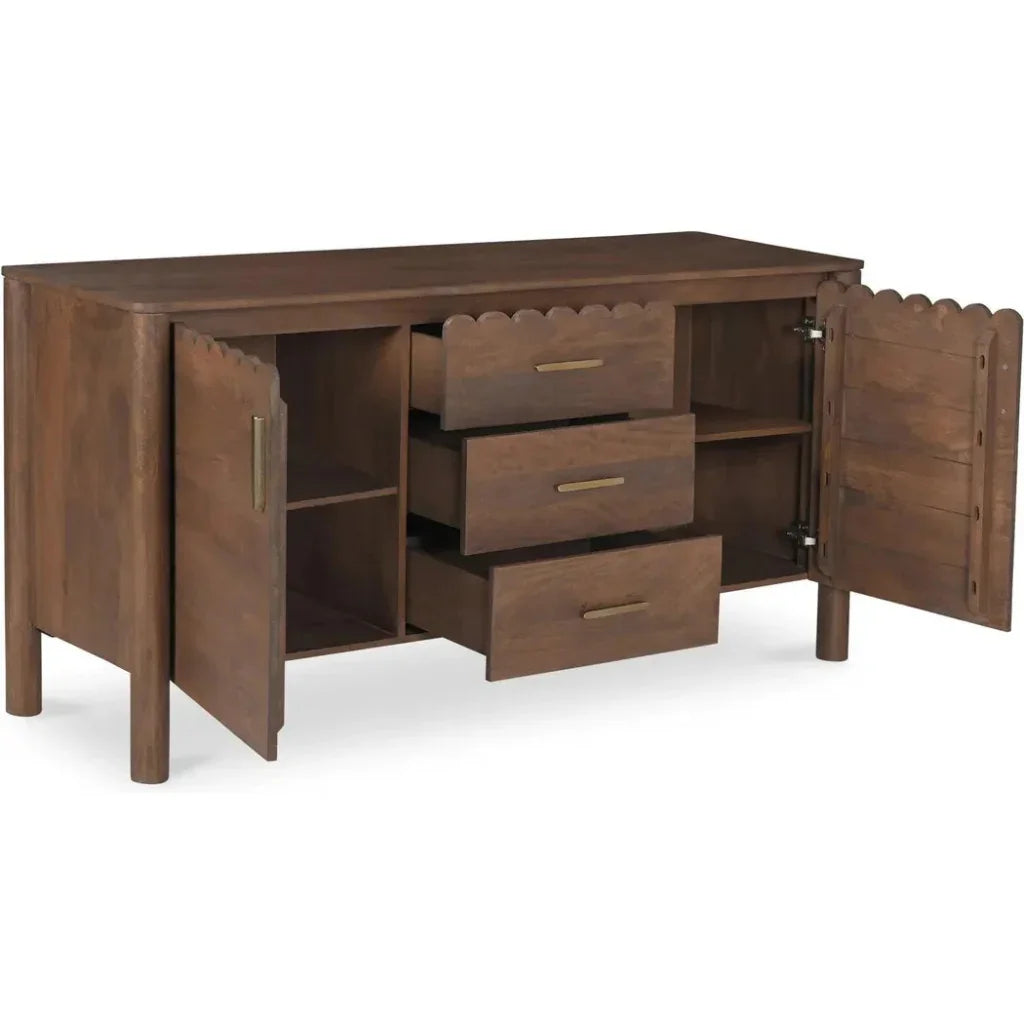 Wiley Wood Vintage Brown 3 Drawer Sideboard - LOOMLAN - Moe's Home - Sideboards