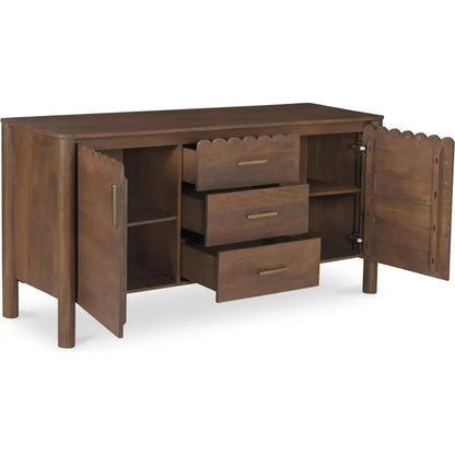 Wiley Wood Vintage Brown 3 Drawer Sideboard - LOOMLAN - Moe's Home - Sideboards