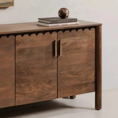 Wiley Wood Vintage Brown 4 Door Sideboard - LOOMLAN - Moe's Home - Sideboards