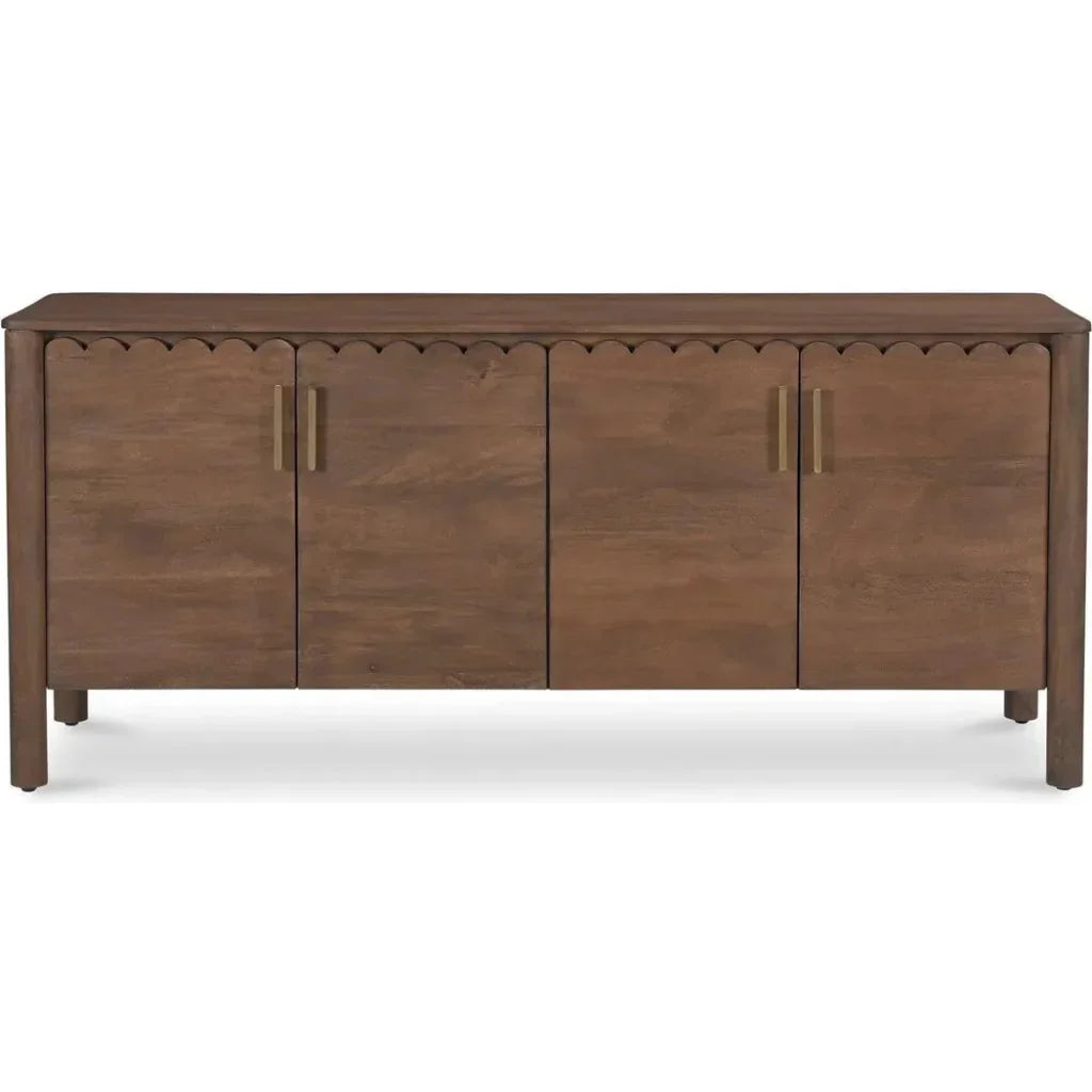 Wiley Wood Vintage Brown 4 Door Sideboard - LOOMLAN - Moe's Home - Sideboards