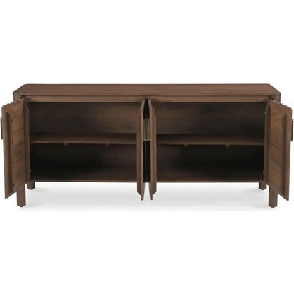 Wiley Wood Vintage Brown 4 Door Sideboard - LOOMLAN - Moe's Home - Sideboards