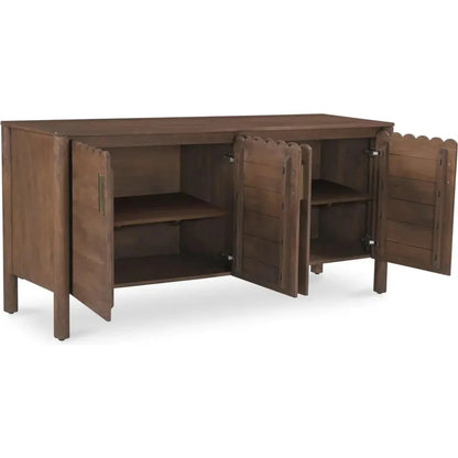 Wiley Wood Vintage Brown 4 Door Sideboard - LOOMLAN - Moe's Home - Sideboards