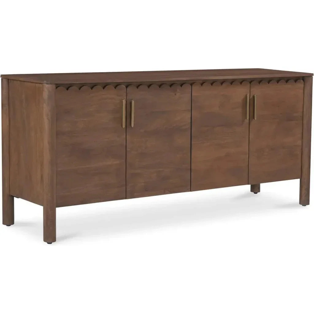 Wiley Wood Vintage Brown 4 Door Sideboard - LOOMLAN - Moe's Home - Sideboards