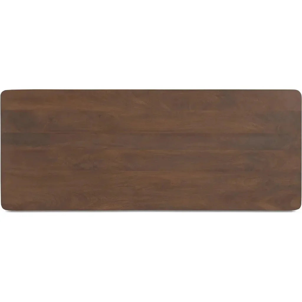 Wiley Wood Vintage Brown Desk-Home Office Desks-Moe's Home-LOOMLAN