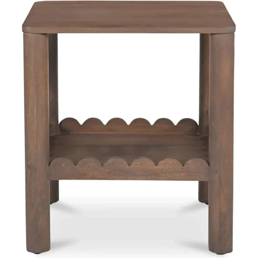 Wiley Wood Vintage Brown Square Side Table - LOOMLAN - Moe's Home - Side Tables