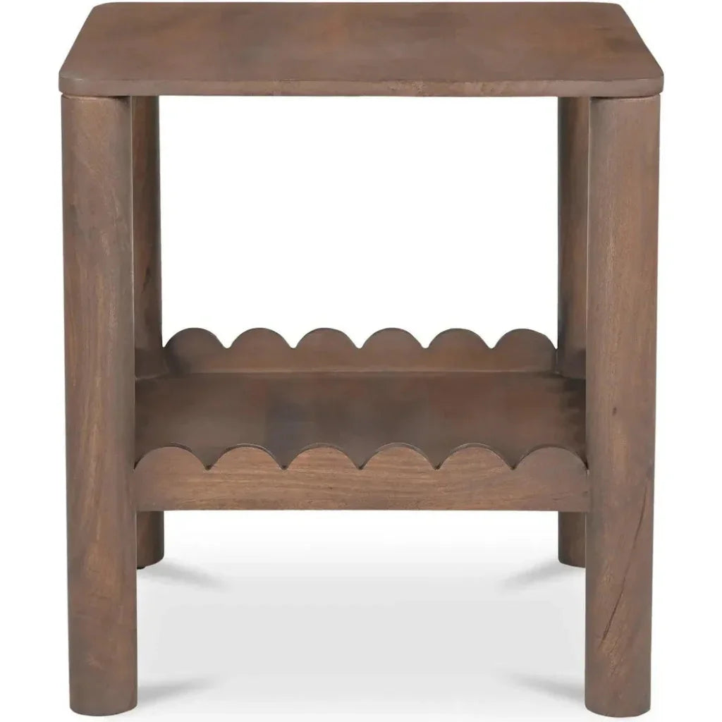 Wiley Wood Vintage Brown Square Side Table - LOOMLAN - Moe's Home - Side Tables