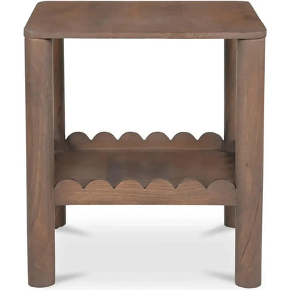 Wiley Wood Vintage Brown Square Side Table - LOOMLAN - Moe's Home - Side Tables