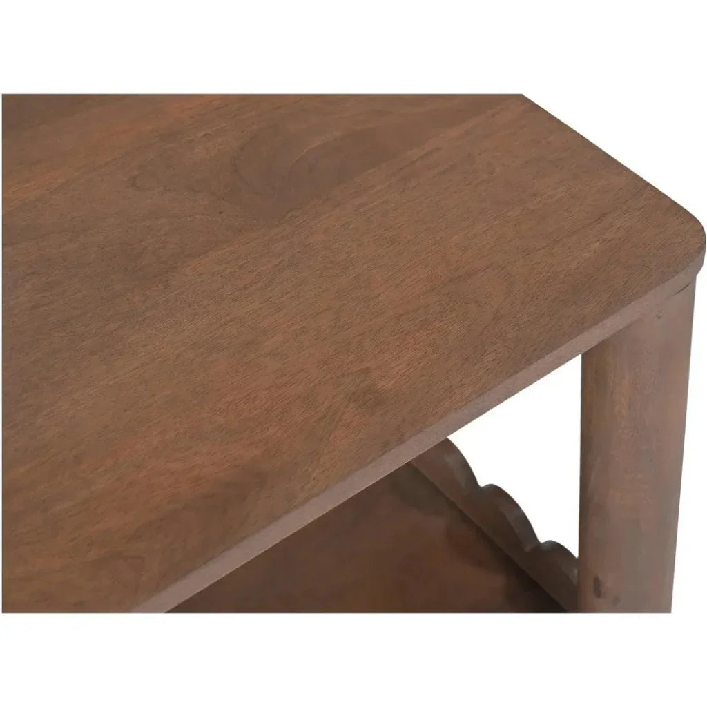 Wiley Wood Vintage Brown Square Side Table - LOOMLAN - Moe's Home - Side Tables