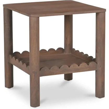 Wiley Wood Vintage Brown Square Side Table - LOOMLAN - Moe's Home - Side Tables