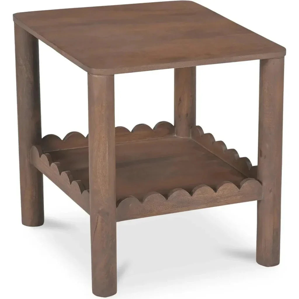 Wiley Wood Vintage Brown Square Side Table - LOOMLAN - Moe's Home - Side Tables