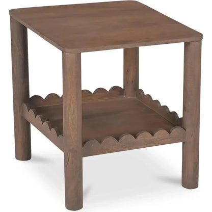 Wiley Wood Vintage Brown Square Side Table - LOOMLAN - Moe's Home - Side Tables