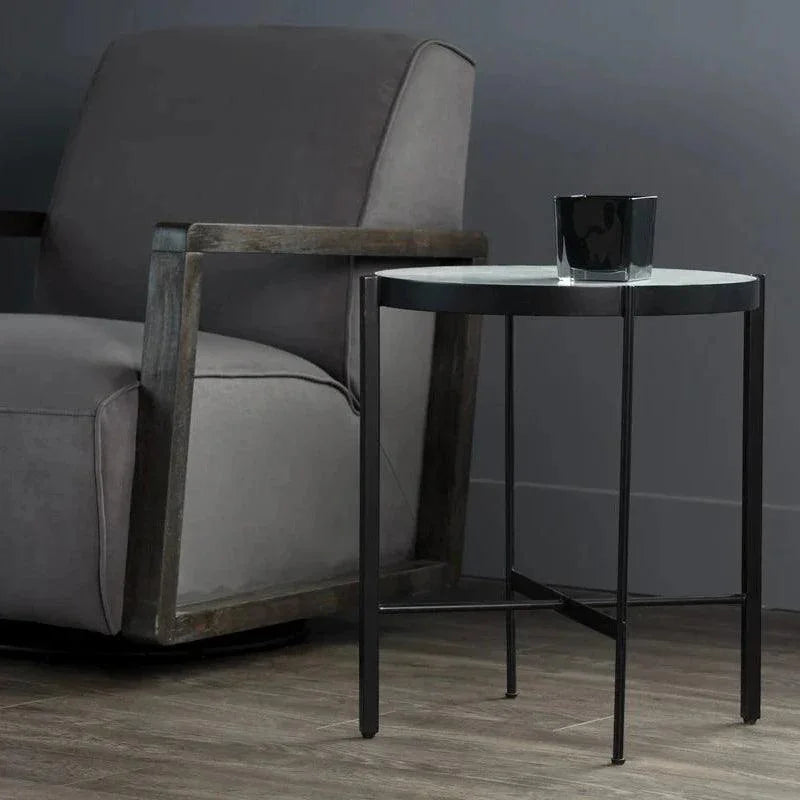 Willem End Table White Marble Black Base - LOOMLAN - SUNPAN - Side Tables