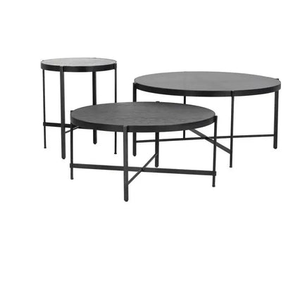 Willem End Table White Marble Black Base - LOOMLAN - SUNPAN - Side Tables