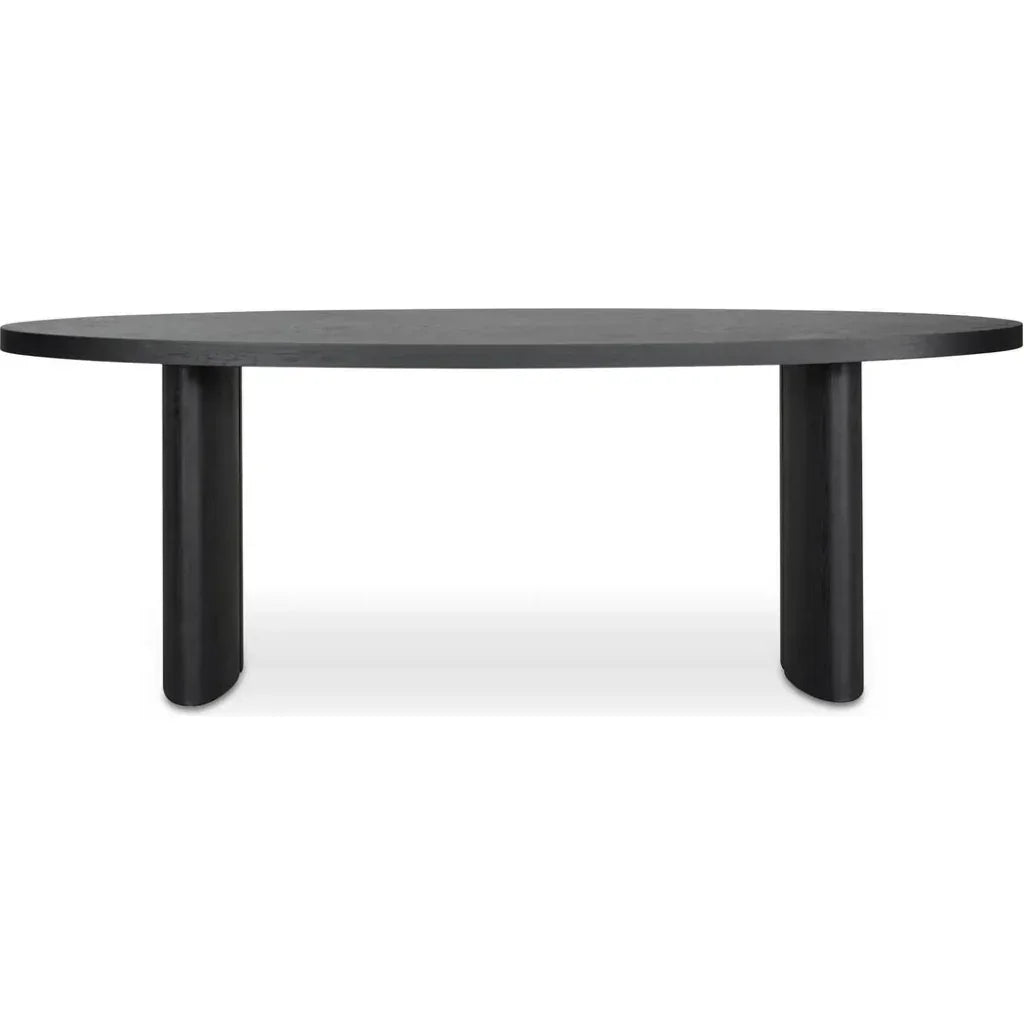 William Oak Veneer Black Oval Dining Table-Dining Tables-Moe's Home-LOOMLAN