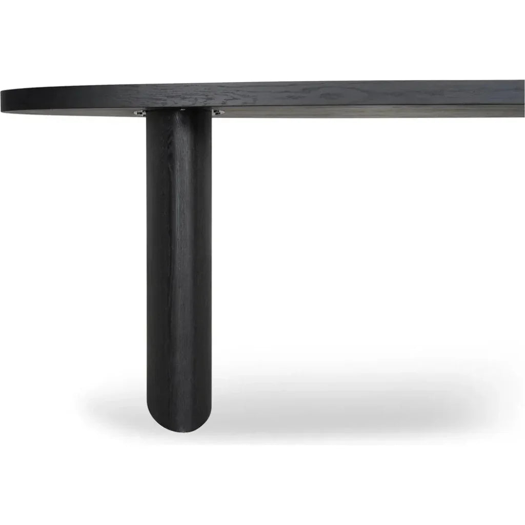 William Oak Veneer Black Oval Dining Table-Dining Tables-Moe's Home-LOOMLAN