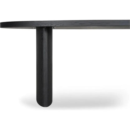 William Oak Veneer Black Oval Dining Table-Dining Tables-Moe's Home-LOOMLAN