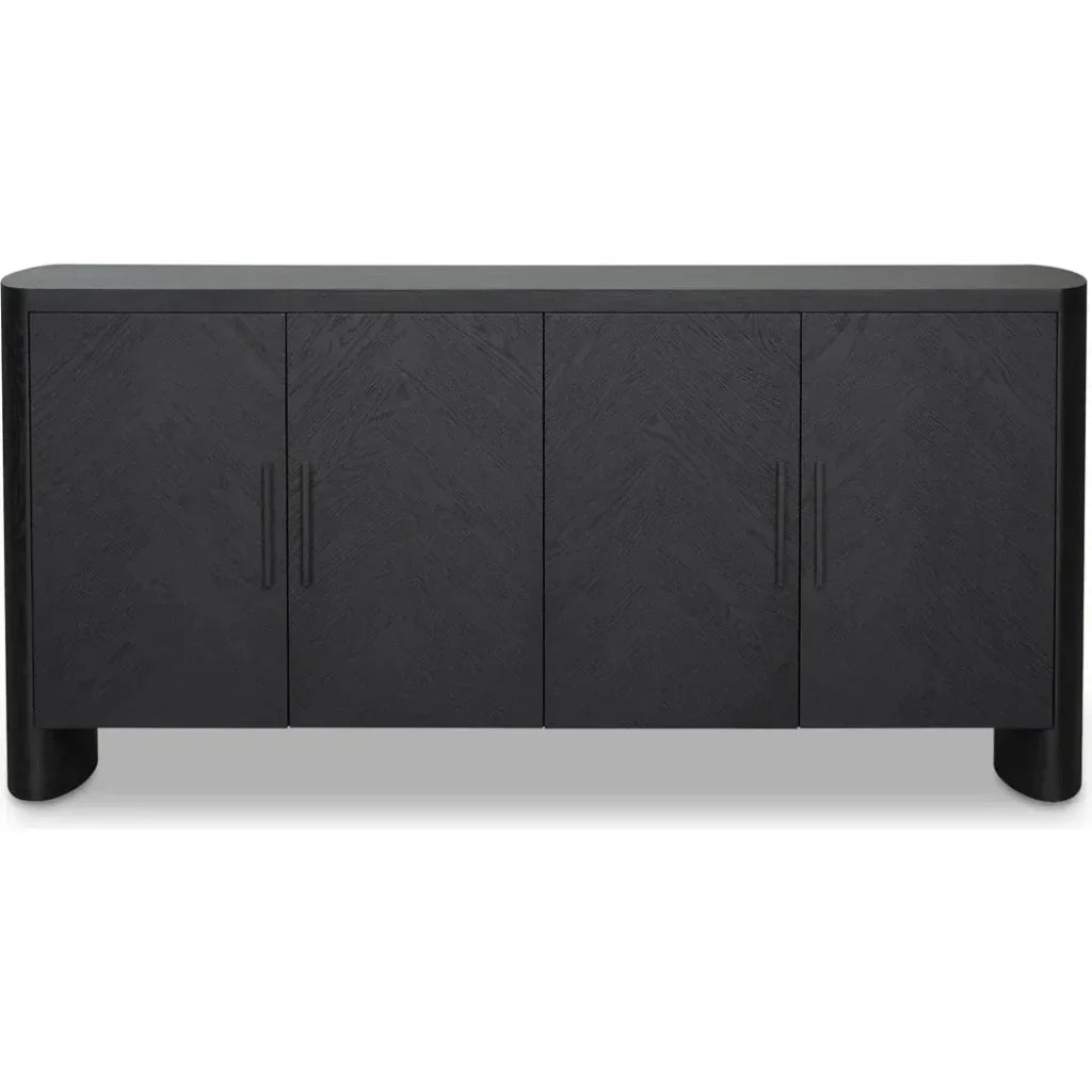 William Oak Veneer and Metal Black Sideboard - LOOMLAN - Moe's Home - Sideboards