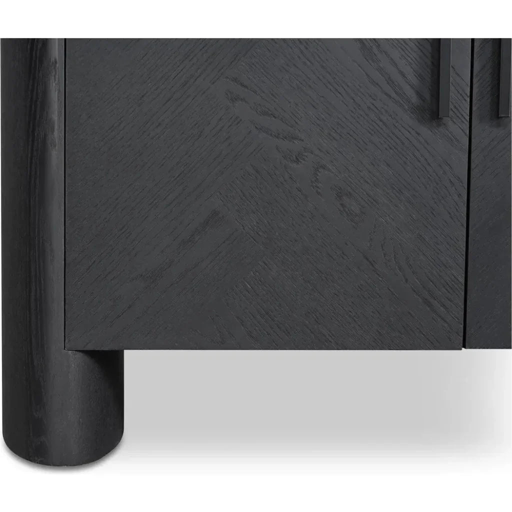 William Oak Veneer and Metal Black Sideboard - LOOMLAN - Moe's Home - Sideboards