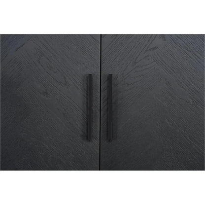 William Oak Veneer and Metal Black Sideboard - LOOMLAN - Moe's Home - Sideboards