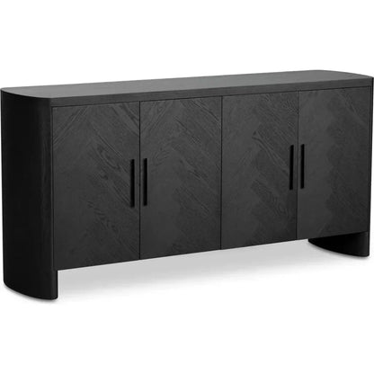 William Oak Veneer and Metal Black Sideboard - LOOMLAN - Moe's Home - Sideboards