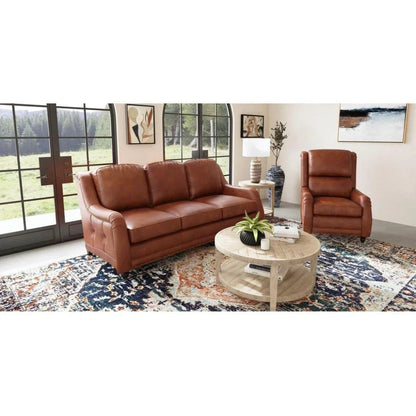 Williamsburg Burgundy Red Leather Sofa Made the USA - LOOMLAN - Uptown Sebastian - Sofas & Loveseats