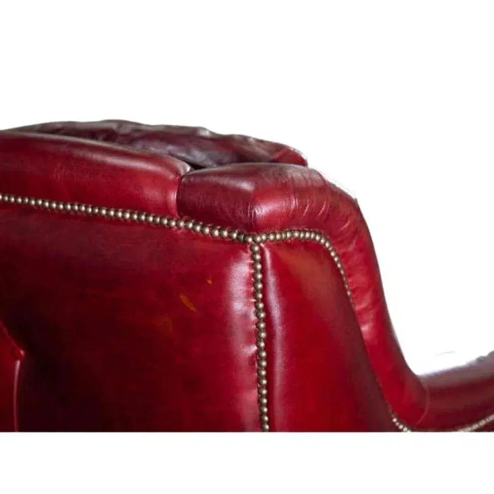 Williamsburg Burgundy Red Leather Sofa Made the USA - LOOMLAN - Uptown Sebastian - Sofas & Loveseats