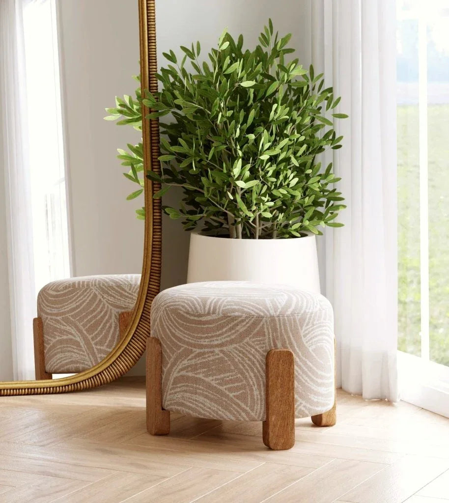 Willow Brown Plush Comfort Accent Ottoman - LOOMLAN - Bassett Mirror - Ottomans