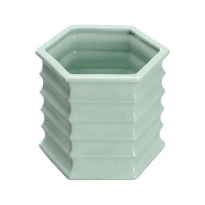 Willow Hexagonal Designed Ceramic Planter - LOOMLAN - Chelsea House - Planters
