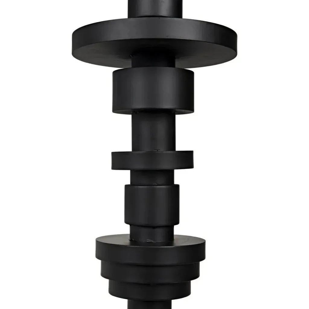 Wilton Black Steel Floor Lamp with Shade-Floor Lamps-Noir-LOOMLAN