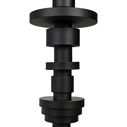 Wilton Black Steel Floor Lamp with Shade-Floor Lamps-Noir-LOOMLAN