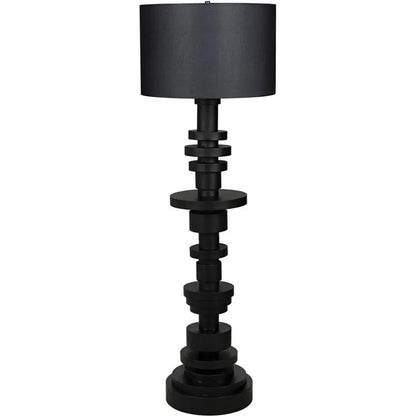 Wilton Black Steel Floor Lamp with Shade-Floor Lamps-Noir-LOOMLAN