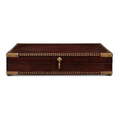 Winchester Box Leather Decorative Box - LOOMLAN - Sarreid - Boxes & Bowls