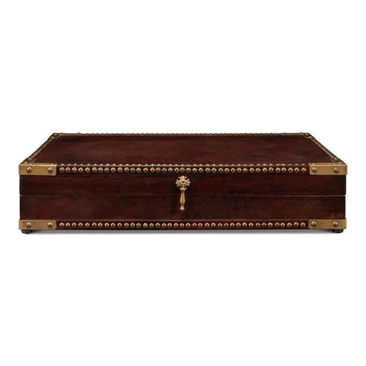 Winchester Box Leather Decorative Box - LOOMLAN - Sarreid - Boxes & Bowls